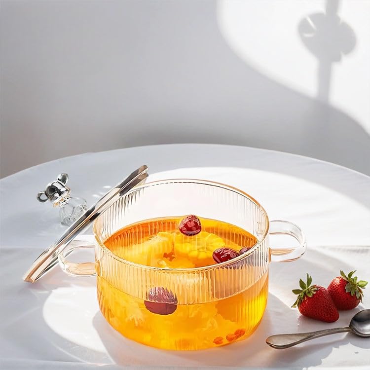 Teddy Bear Figured Glass Pot with Lid