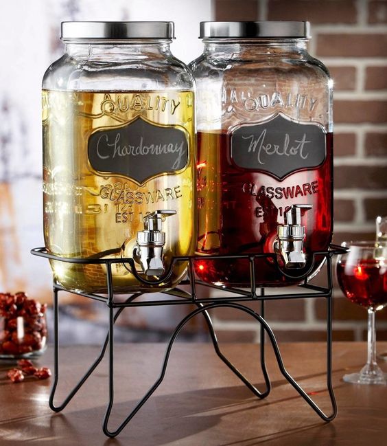 Double Beverage Dispenser with Stand