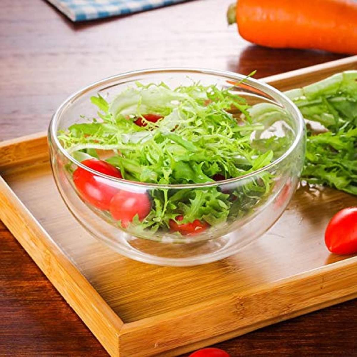 Set of 2 Double-Walled Glass Soup Bowls