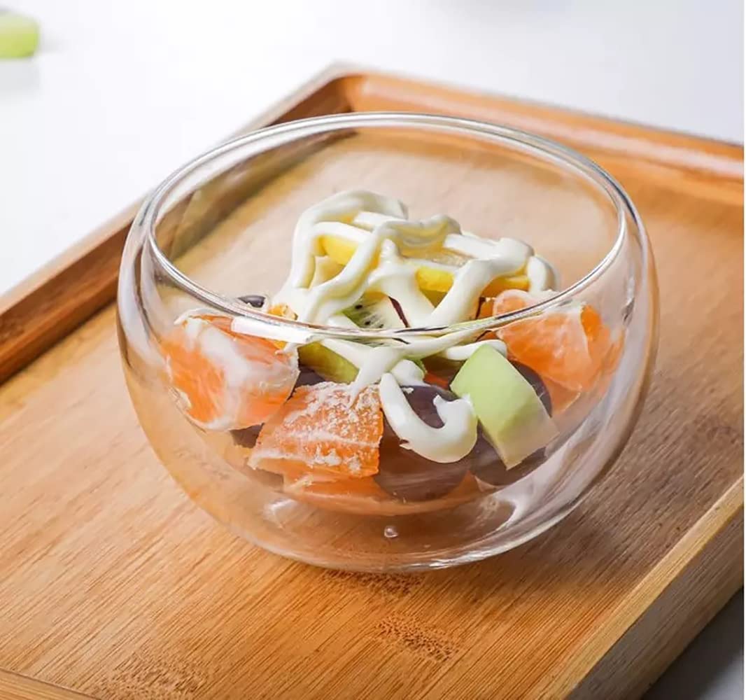 Set of 2 Double-Walled Glass Soup Bowls