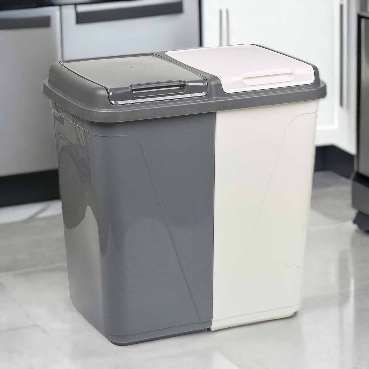 60L Laundry Bin Dual Compartment