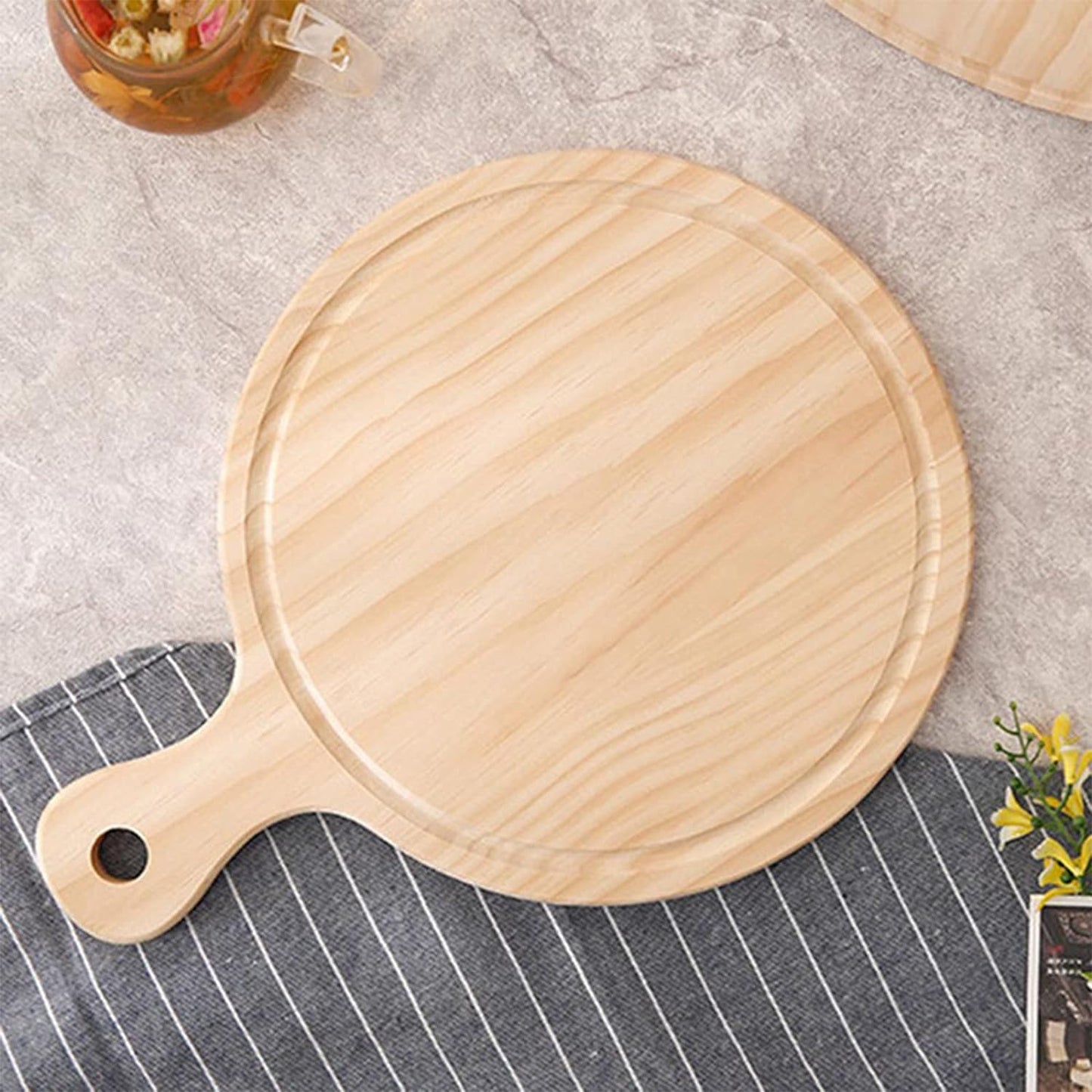 Wooden Pizza Plate with Handle