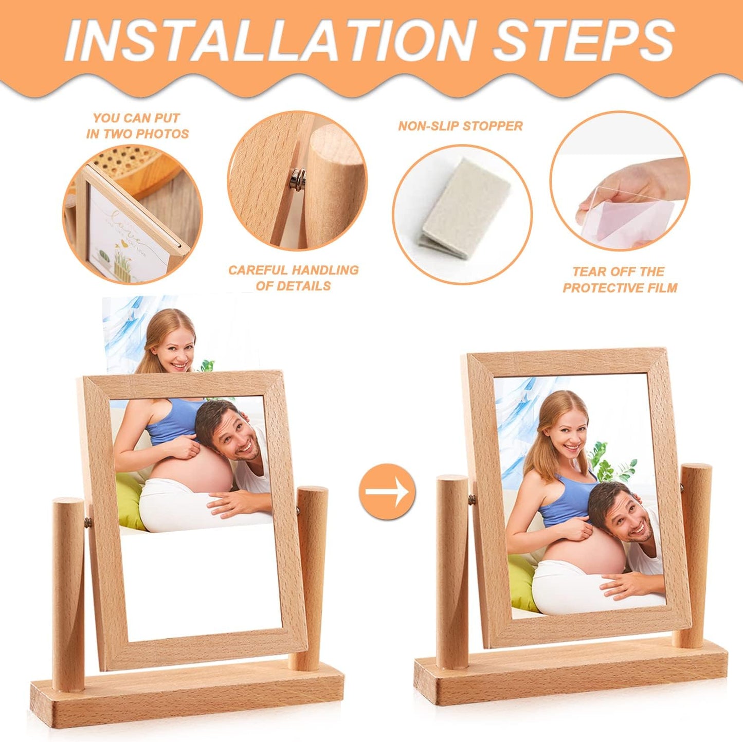 Double-Sided Wood Frame