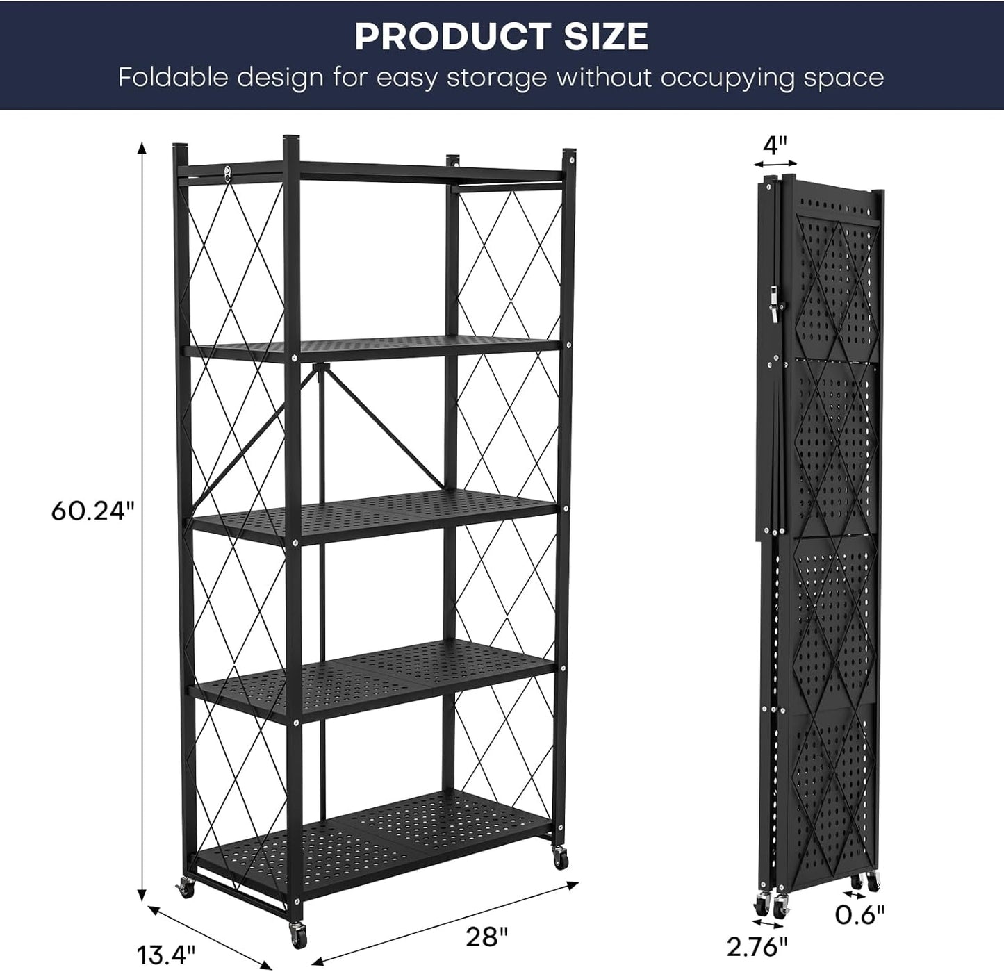 5-Tier Foldable Metal Rack