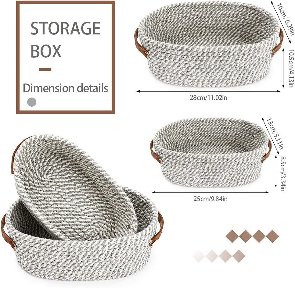 Set Of 2 Rope Storage Basket