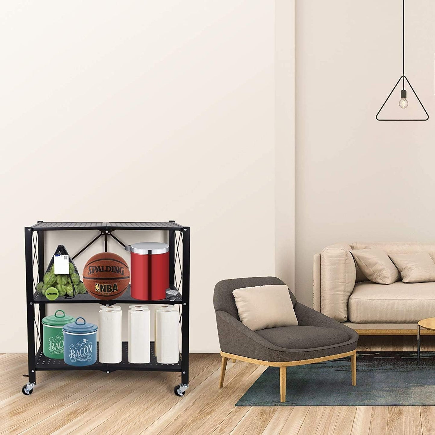 3-Tier Foldable Metal Rack