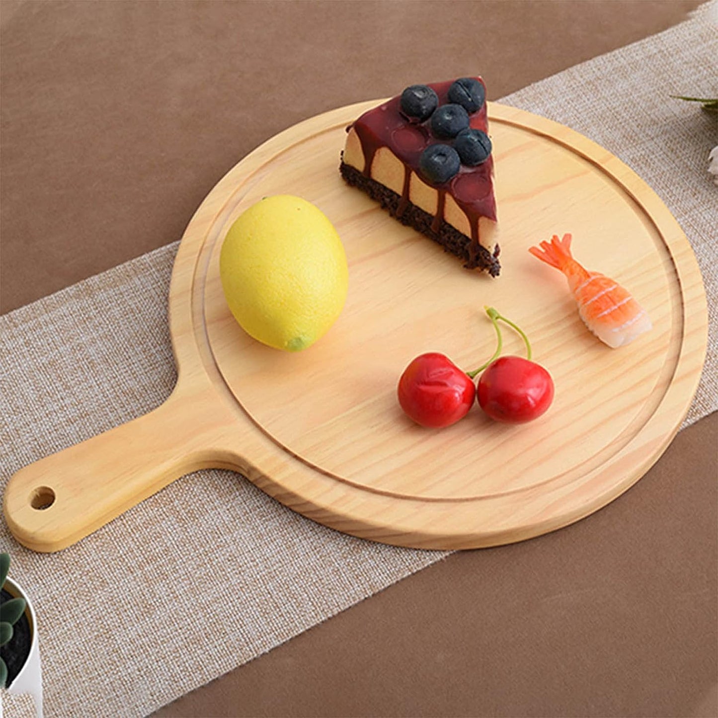 Wooden Pizza Plate with Handle
