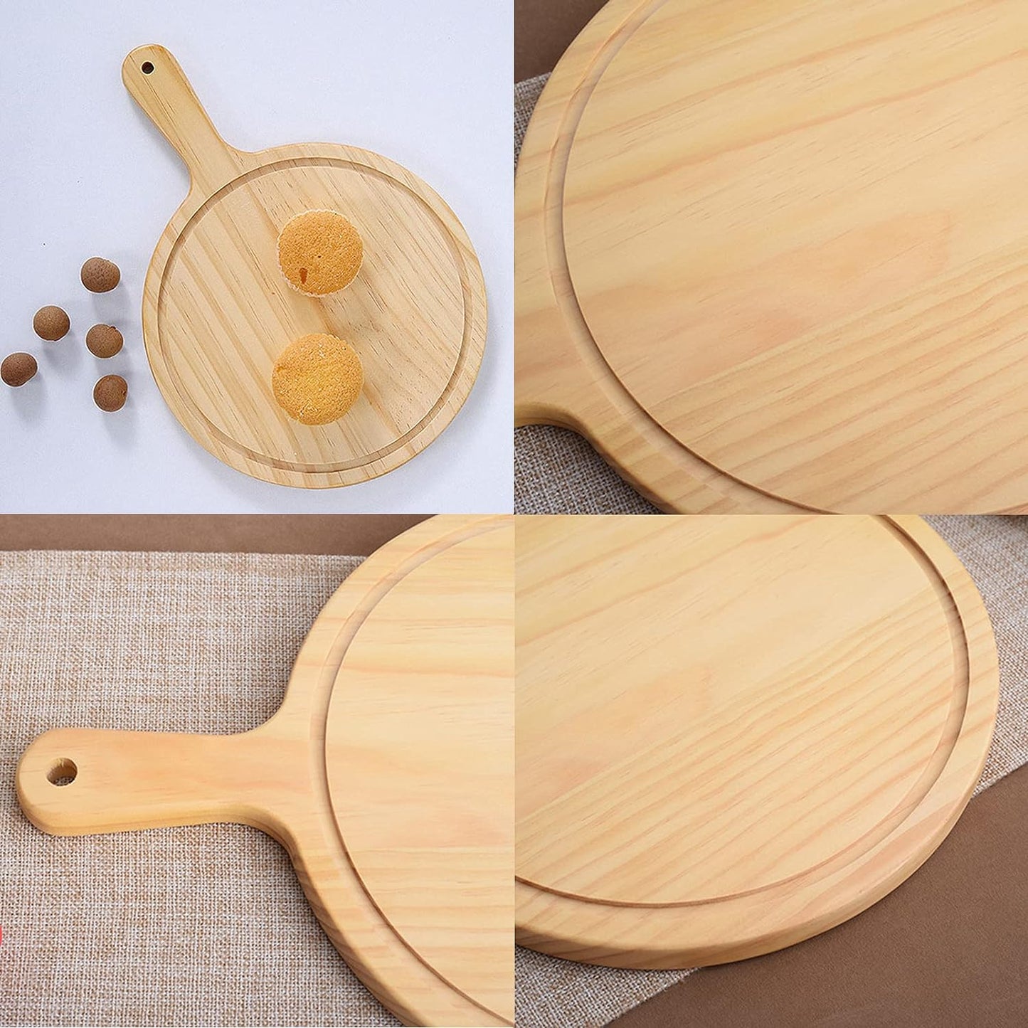 Wooden Pizza Plate with Handle