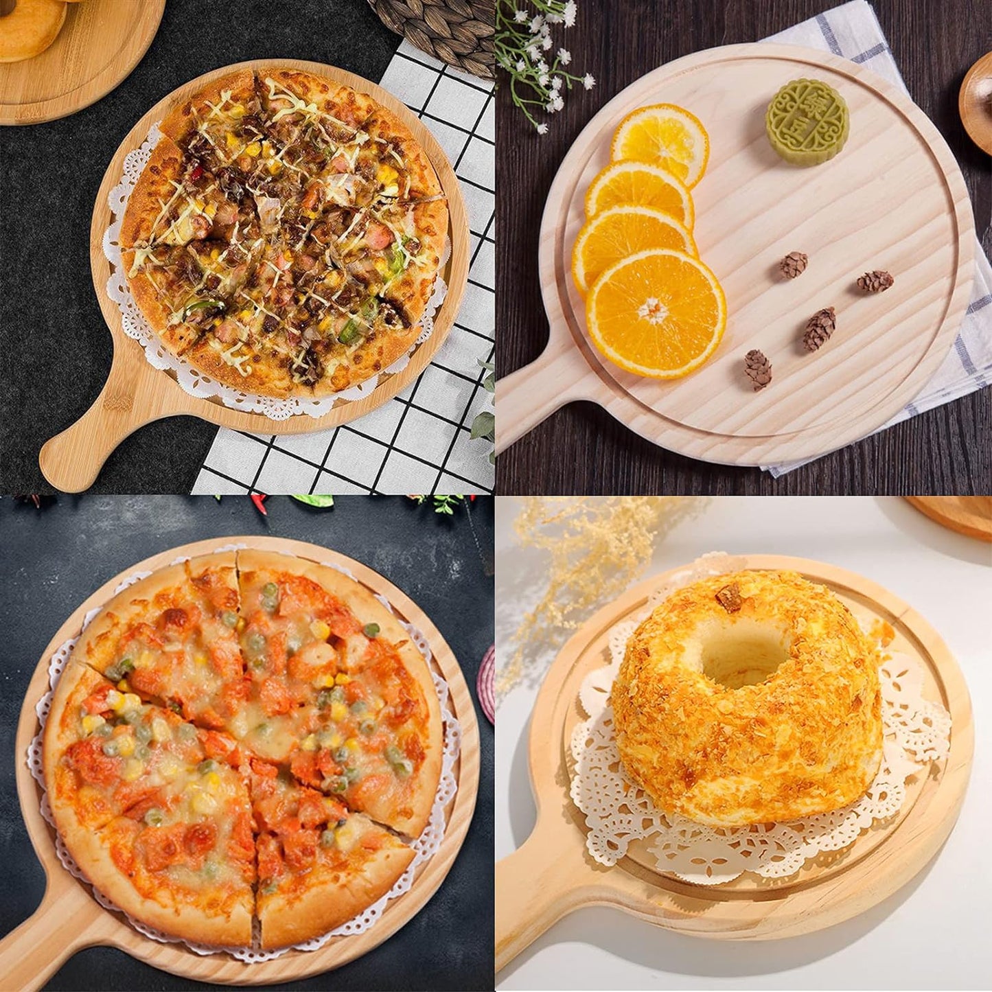 Wooden Pizza Plate with Handle