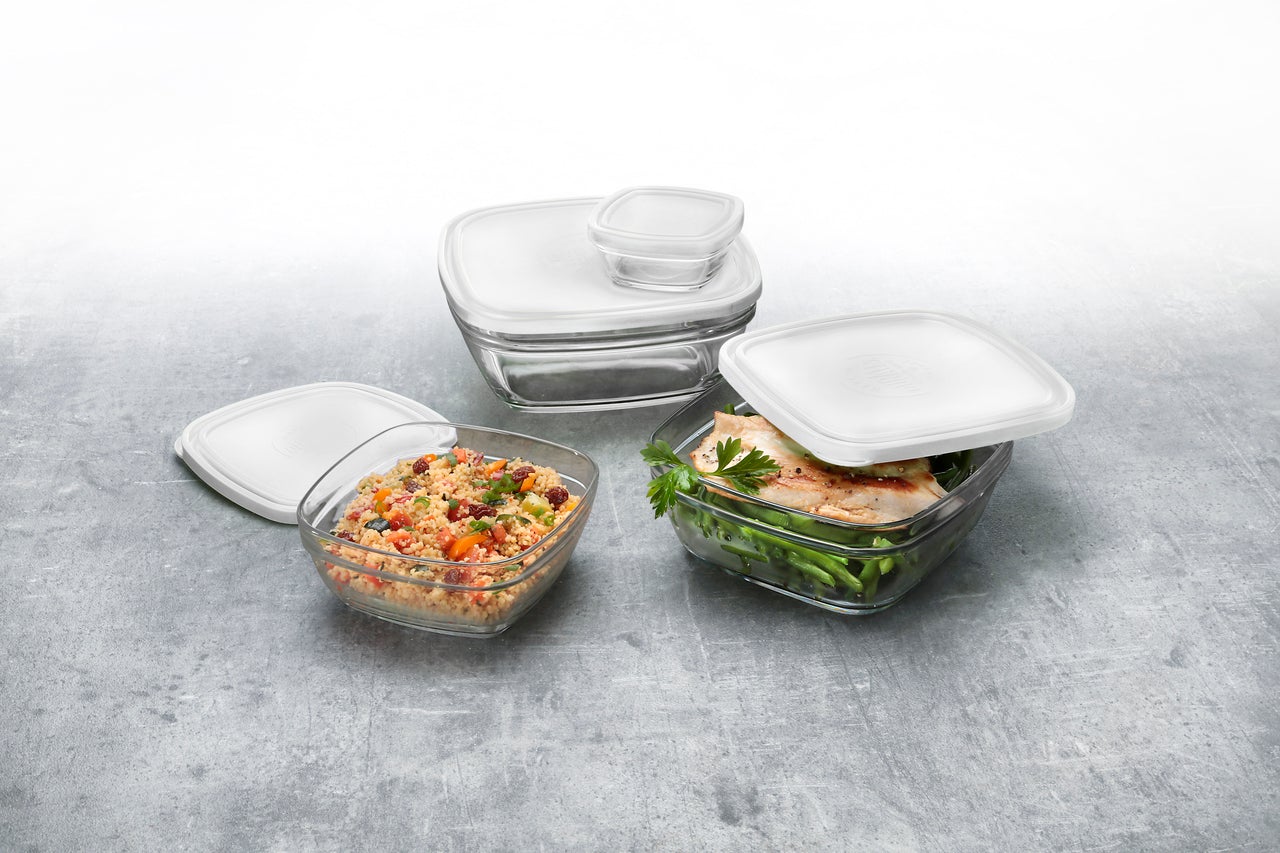 Set of 5 pcs Duralex Glass Freshbox Square