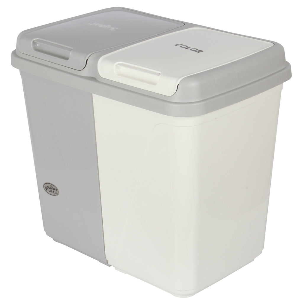60L Laundry Bin Dual Compartment