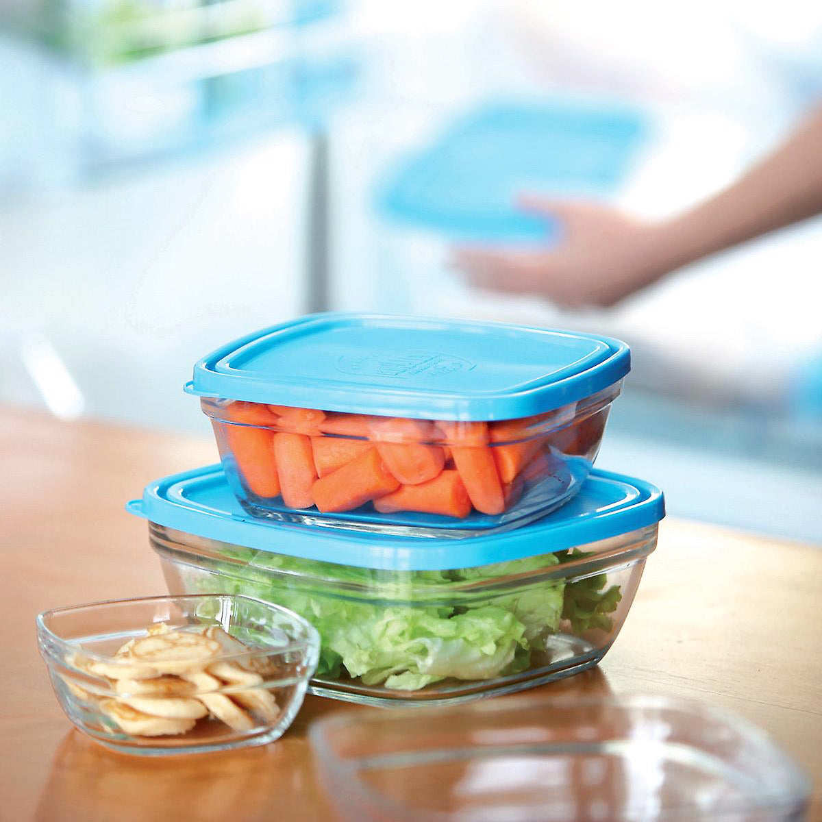 Set of 5 pcs Duralex Glass Freshbox Square