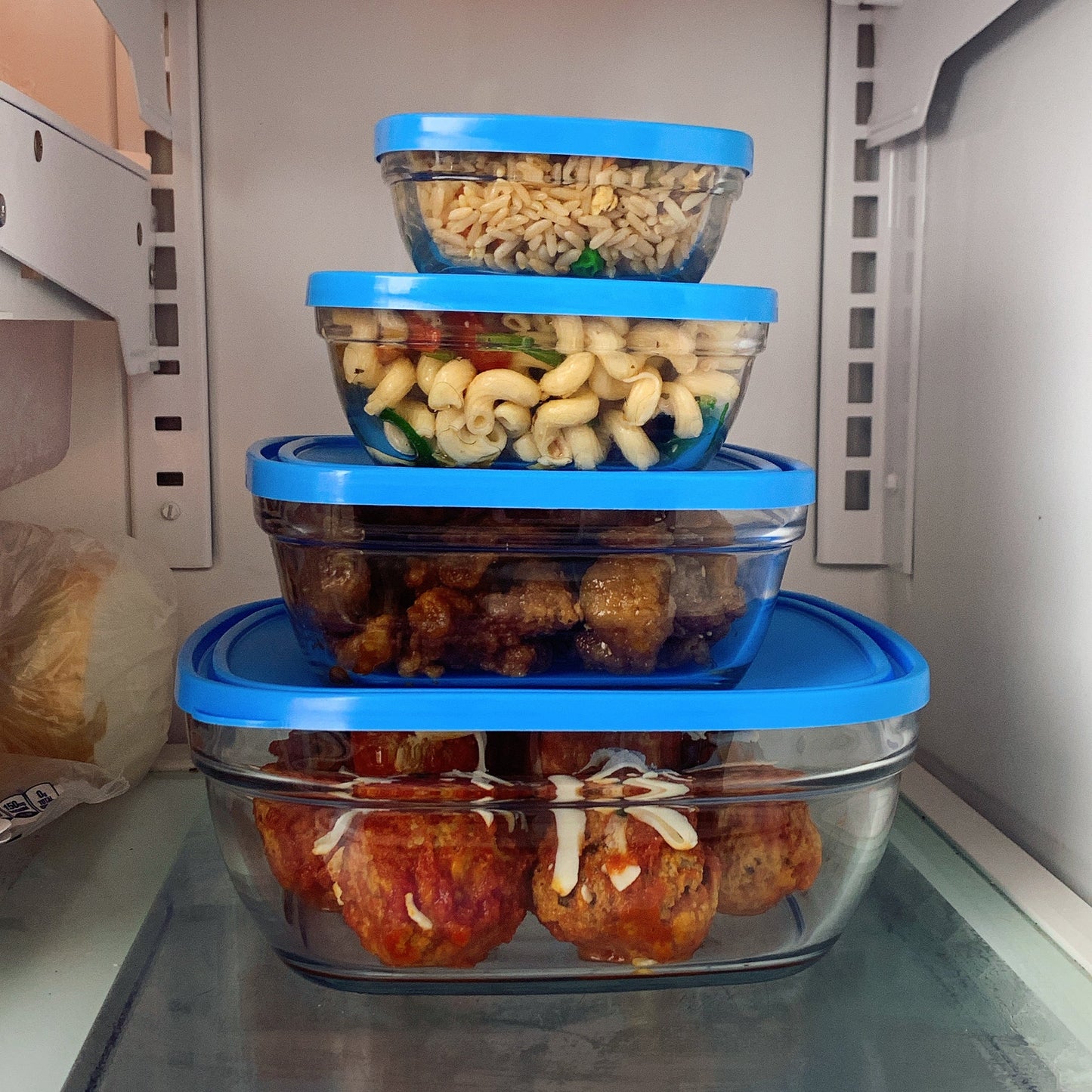 Set of 5 pcs Duralex Glass Freshbox Square
