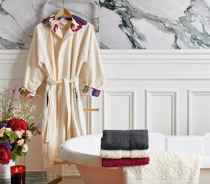 Hooded Bathrobe - Jardin Tropical Vanilla