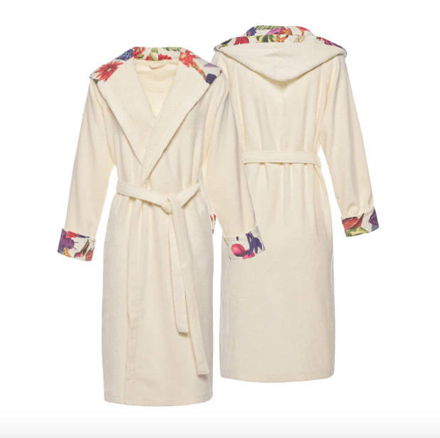 Hooded Bathrobe - Jardin Tropical Vanilla