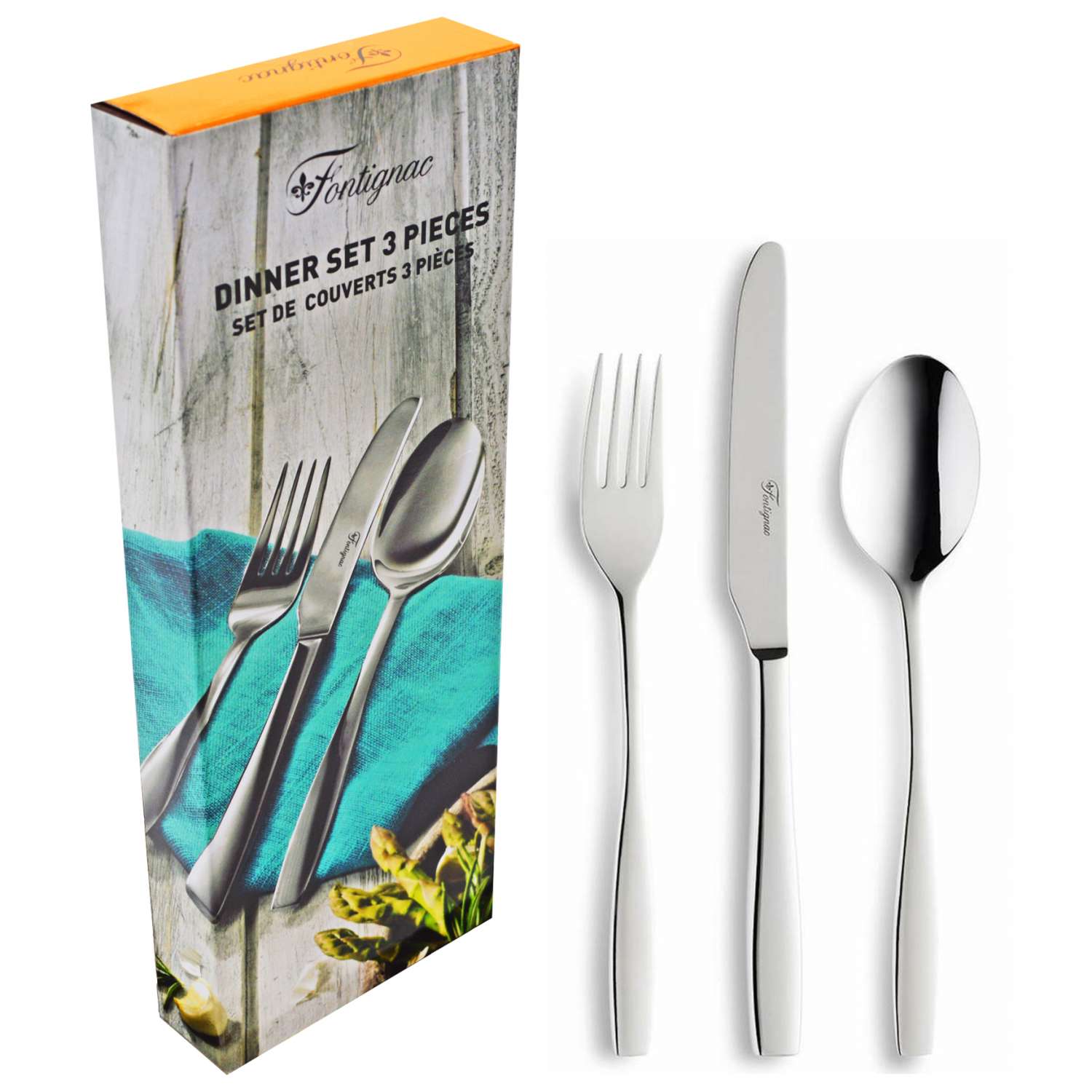 Set couverts enfants Fontignac 3 pièces - Thème « Animaux Set couverts enfants Fontignac 3 pièces - Thème « Animaux