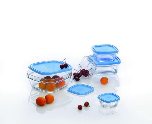 Set of 5 pcs Duralex Glass Freshbox Square