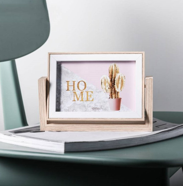 Wood Photo Frame with Mirror