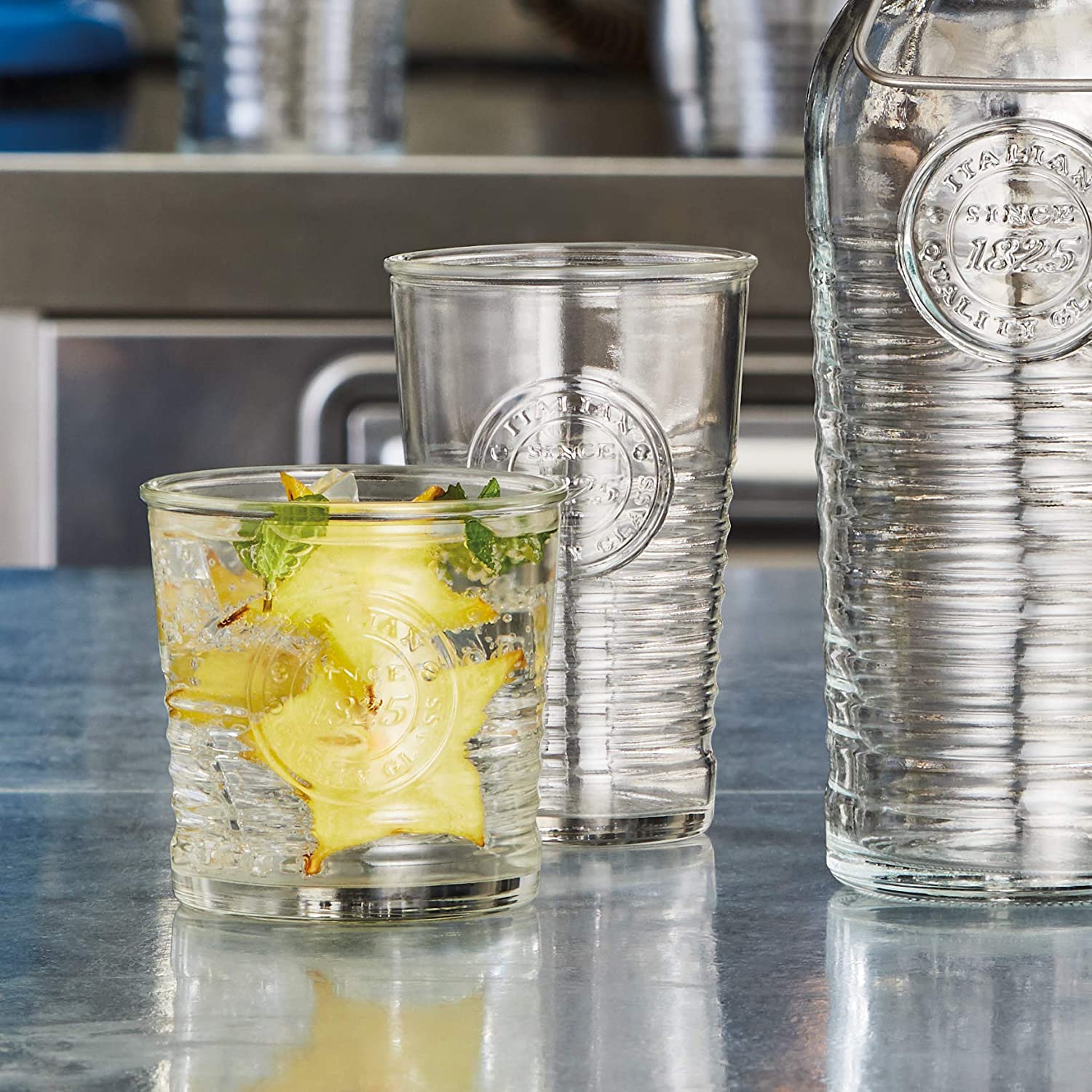 Set Of 4 Bormioli Rocco Officina Glass