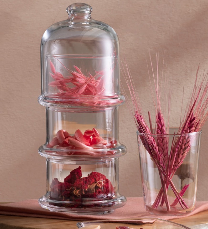 3-Tier Glass Stackable Jar