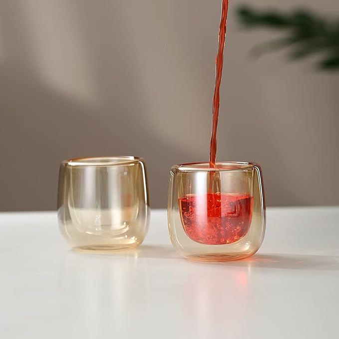 Gold Double Wall Glass Set of 2 pcs 80ml
