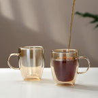 Gold Double Wall Glass Mug