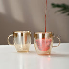 Gold Double Wall Glass Mug