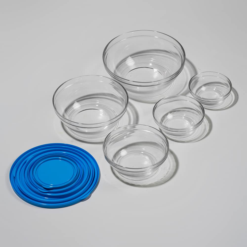 Duralex lys round bowl with blue lid