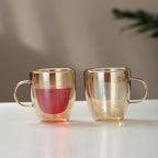 Gold Double Wall Glass Mug