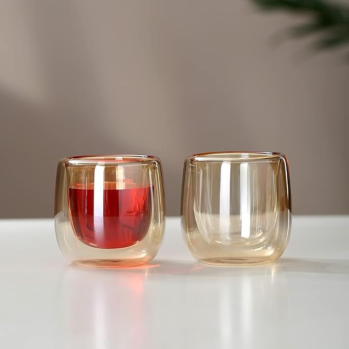 Gold Double Wall Glass Set of 2 pcs 80ml