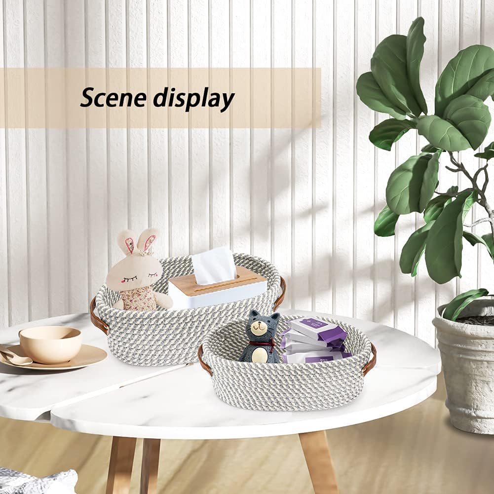 Set Of 2 Rope Storage Basket