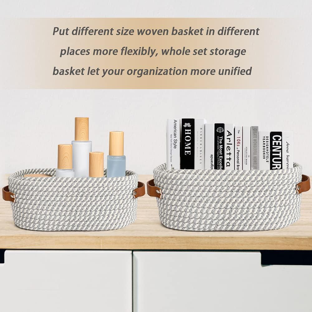 Set Of 2 Rope Storage Basket