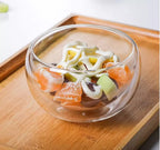 Set of 2 Double-Walled Glass Soup Bowls