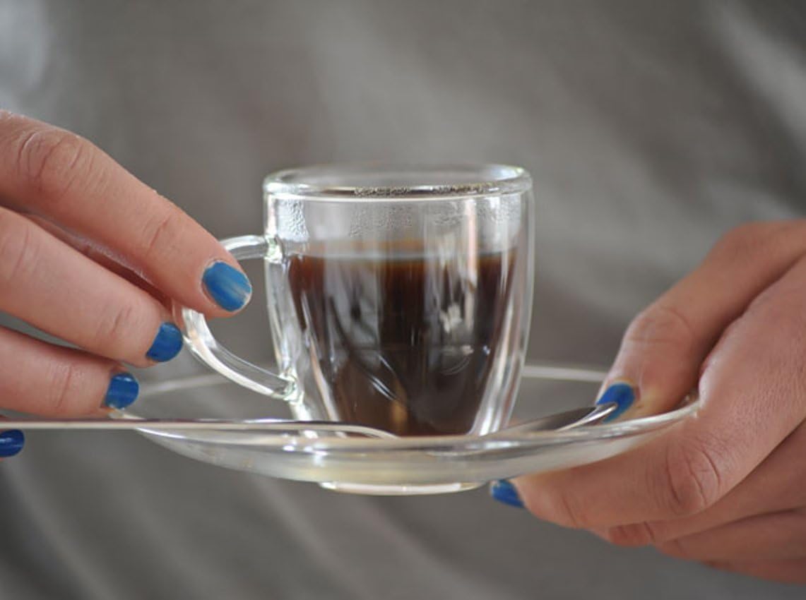 Glass Coffee Cup With Saucer