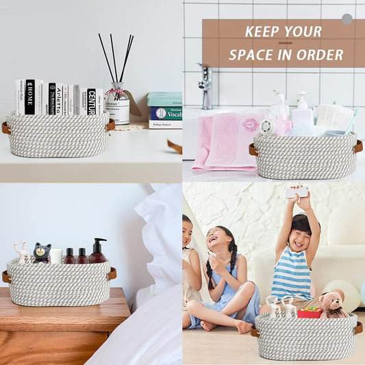 Set Of 2 Rope Storage Basket