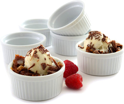White Porcelain Soufflé Ramekins Cups