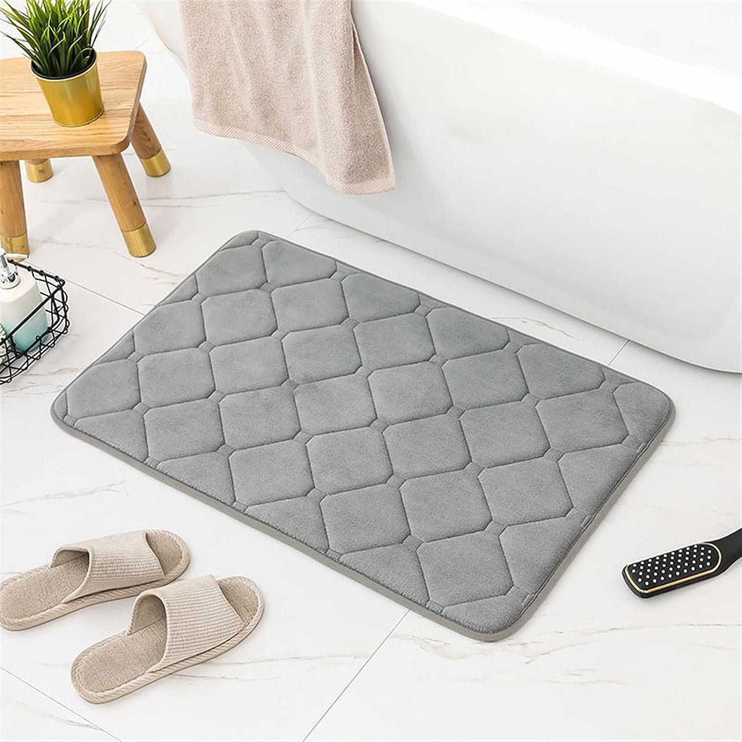 Grey Diamond Foam bathmat