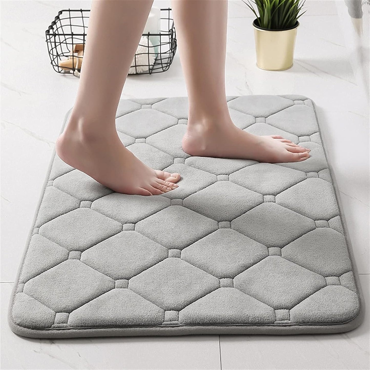 Grey Diamond Foam bathmat