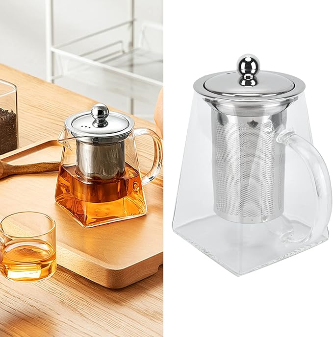 Transparent Square Glass Teapot