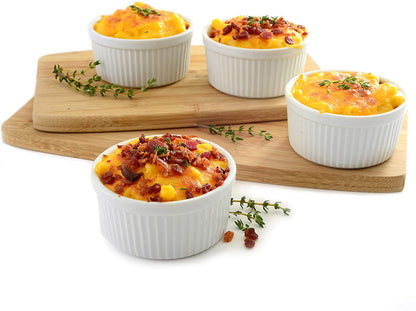 White Porcelain Soufflé Ramekins Cups