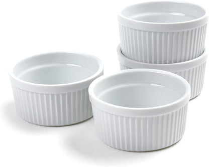 White Porcelain Soufflé Ramekins Cups