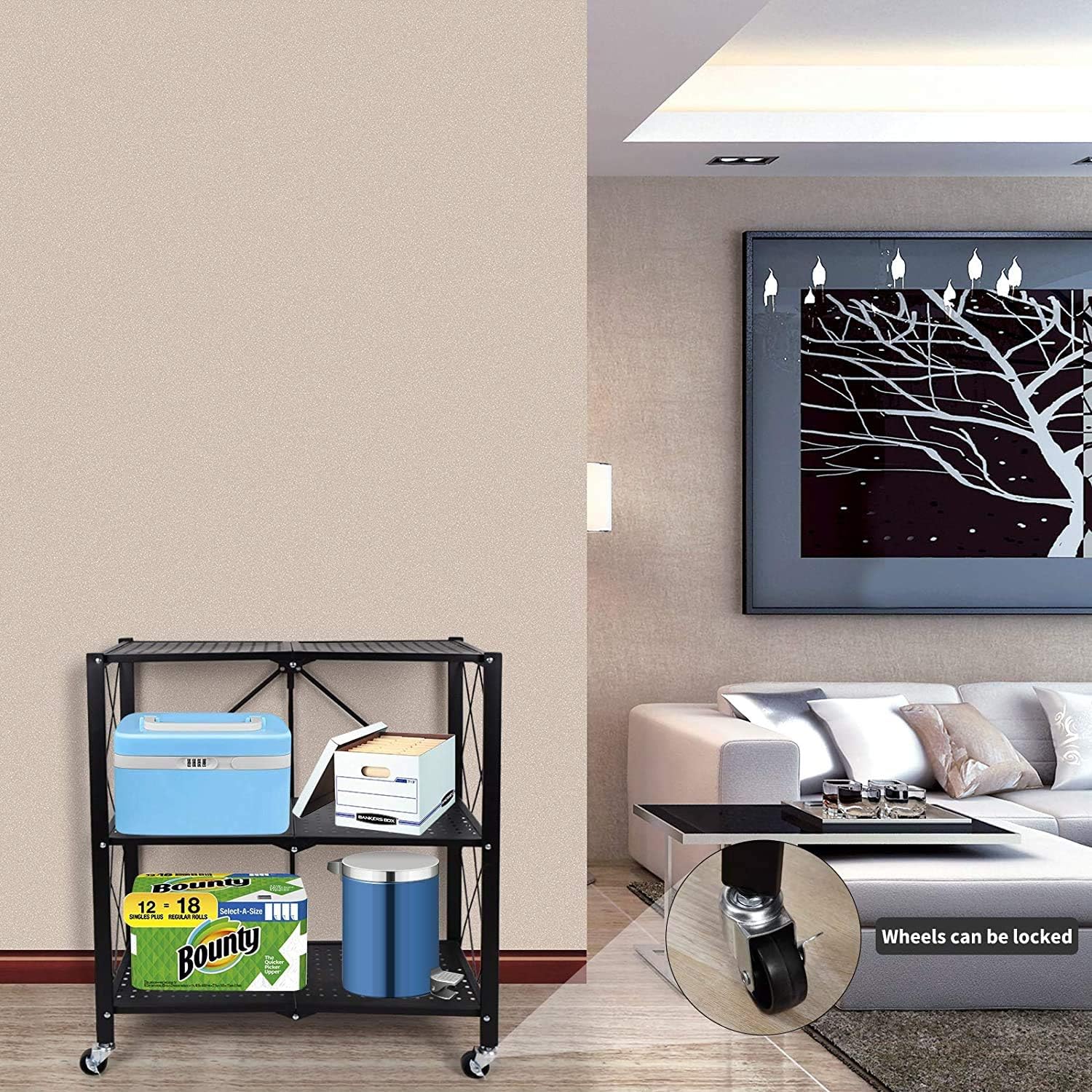 3-Tier Foldable Metal Rack