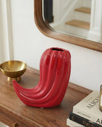 Fiery Red Chili Ceramic Vase