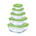 Set of 5 pcs Duralex Glass Freshbox Square