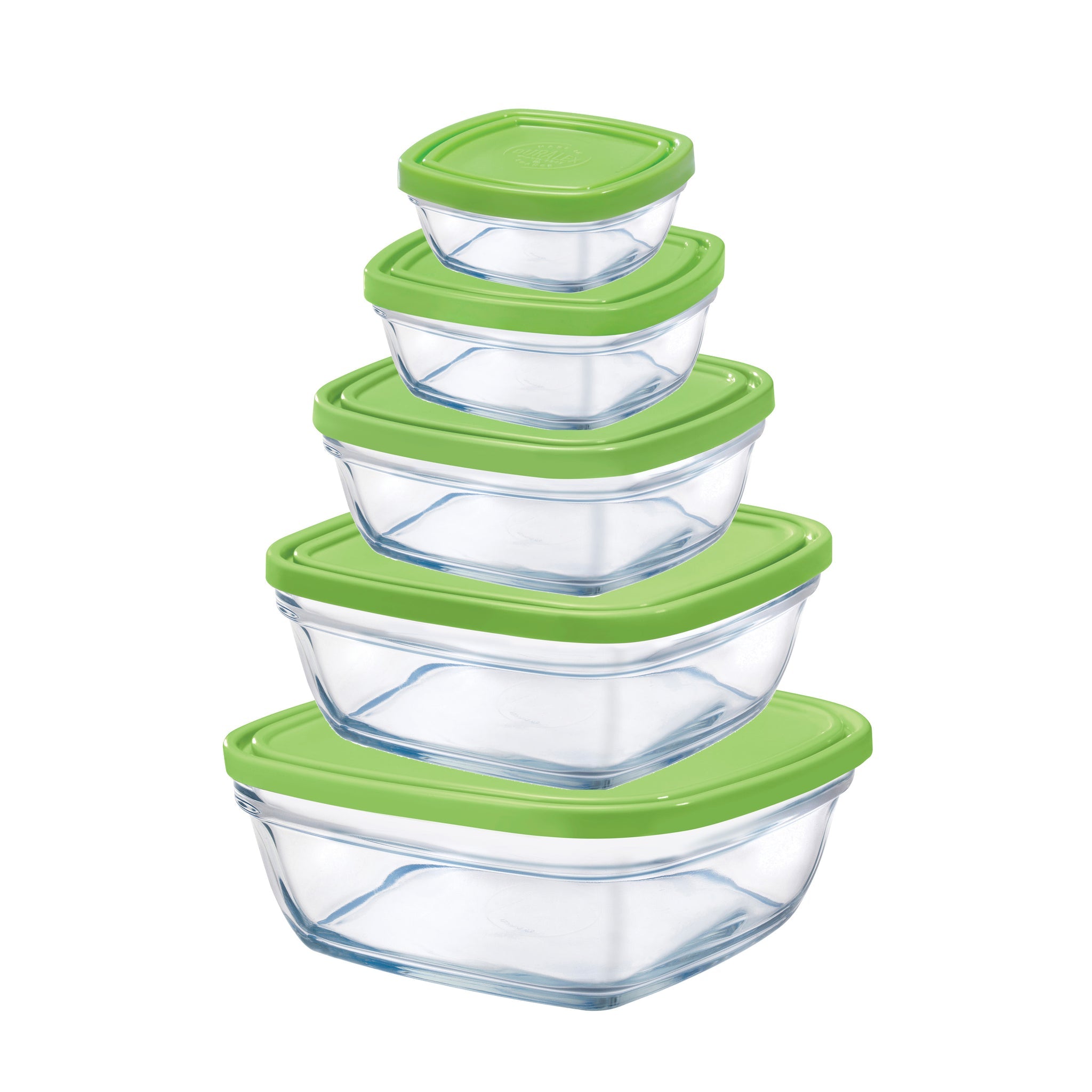 Set of 5 pcs Duralex Glass Freshbox Square