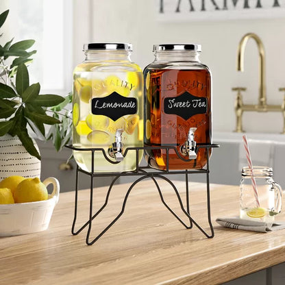 Double Beverage Dispenser with Stand