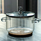 Teddy Bear Figured Glass Pot with Lid